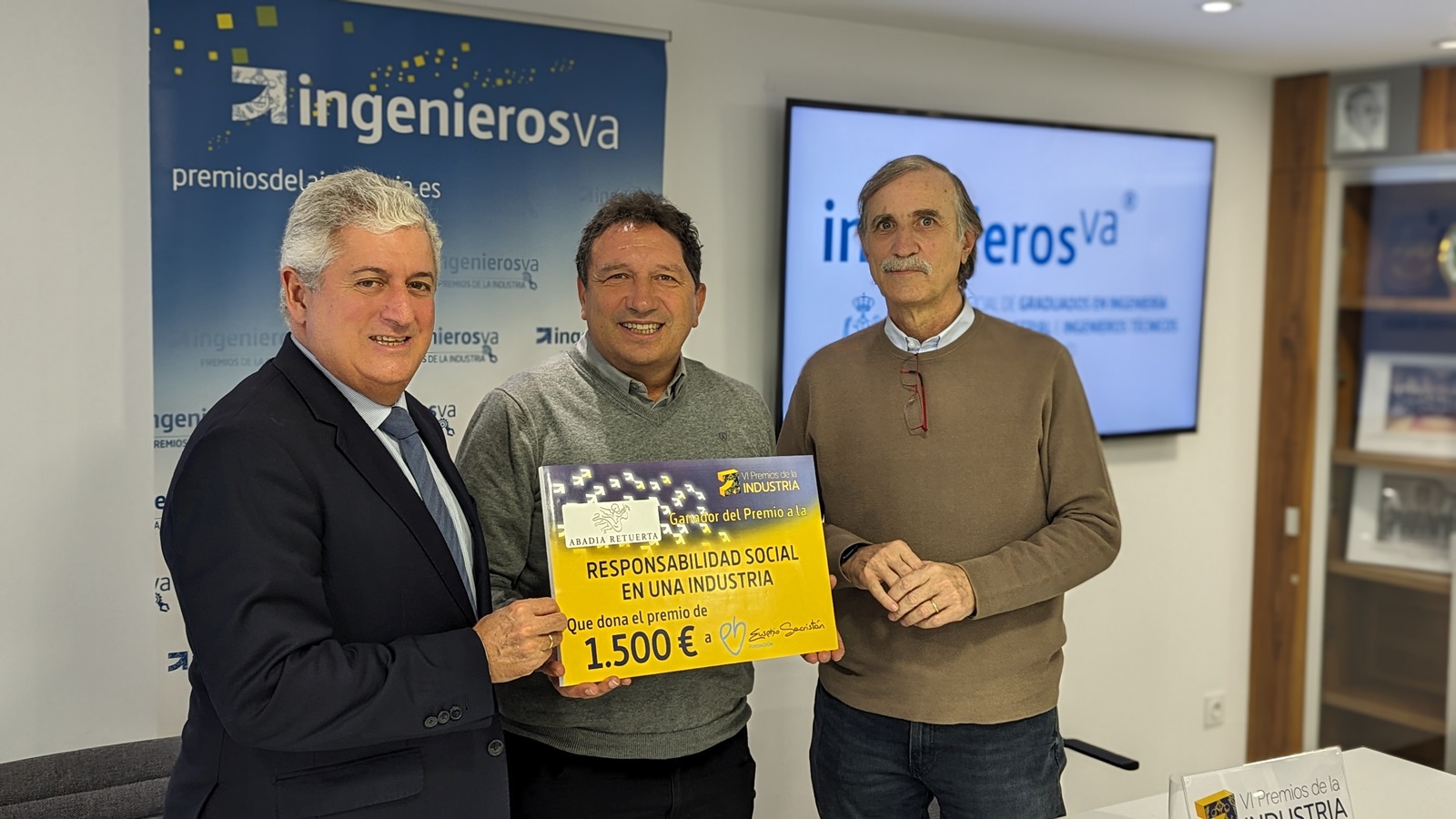 La Fundación Eusebio Sacristán recibe 1.500 euros donados por ingenierosVA en los VI Premios de la Industria